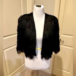 NWOT Milly Black Fringe Crop Bolero
